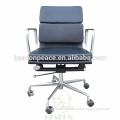 soft padded mid backs office chair with wheels and arms
